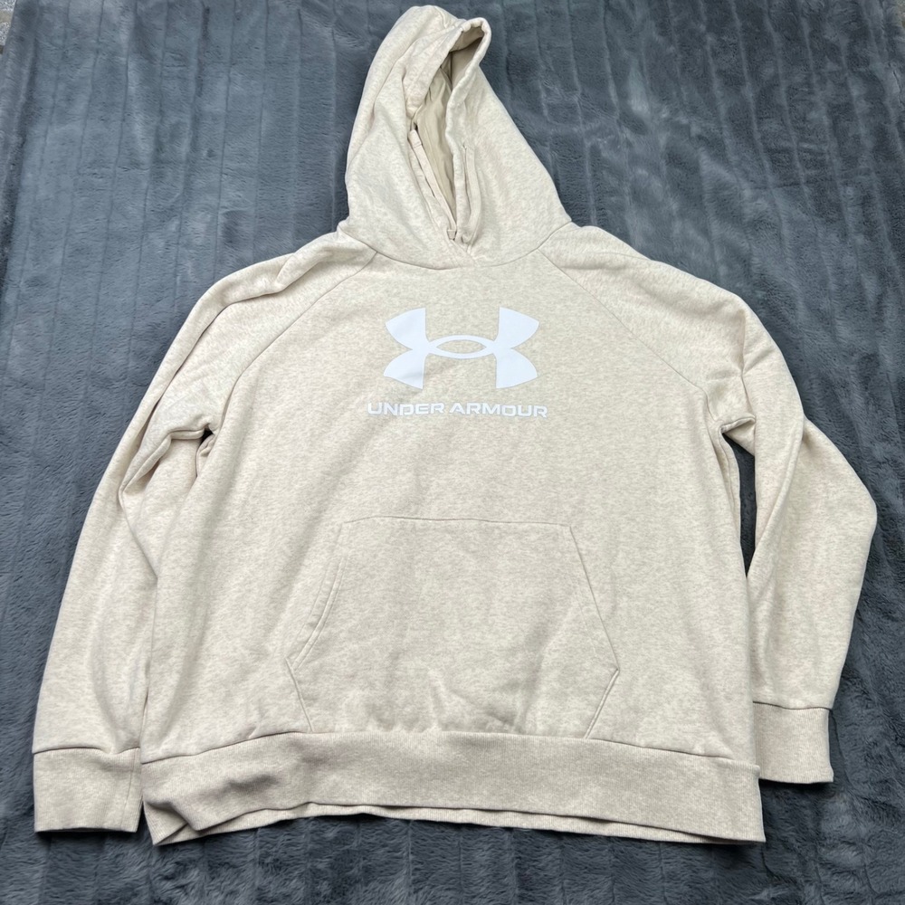 Under Armour Mens Rival Fleece Hoodie Oatmeal Heather XXL 1357092-276